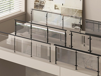 Glass Railing Glass Guardrail Balcony Guardrail 3d model