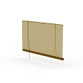 Office Interior With Natural Bamboo Blind For Window Decoration And Use 3d model