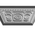 Ornate Ceiling Design With Intricate Carvings Circular Rosettes And Classic Decorative Moldings