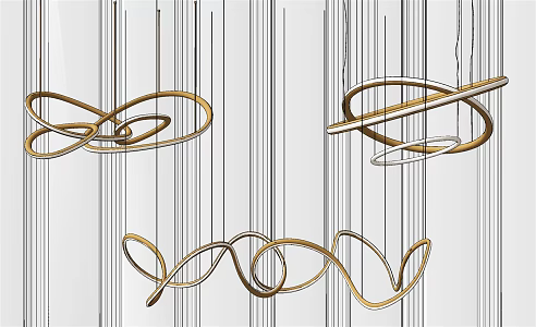 Modern chandelier metal ring chandelier 3d model