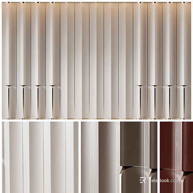 Modern Wall Background With Vertical Striped Design And Multiple Color Options 3d model