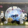 Space Theme Meichen Online Red Card Wall 3d model