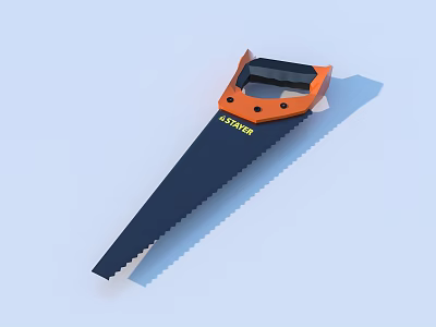 Practical Hand Saw With Orange Handle Black Blade And VOTER Brand Design 3d model Practical Hand Saw With Orange Handle Black Blade And VOTER Brand Design 3d model