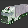 Scania Truck Model With White Cab Gray Container Red Blue Logo SCX 1241 3d model