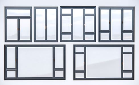 Modern casement window combination aluminum alloy window bedroom window glass window 3d model