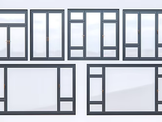 Modern casement window combination aluminum alloy window bedroom window glass window 3d model