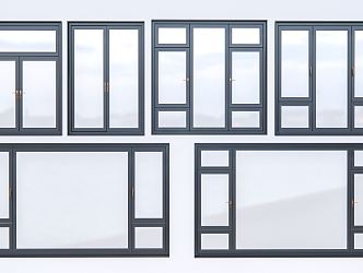 Modern casement window combination aluminum alloy window bedroom window glass window 3d model