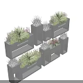 Stylish Potted Plants in Grey Pots with Green Foliage and Purple Flowers in Various Shapes