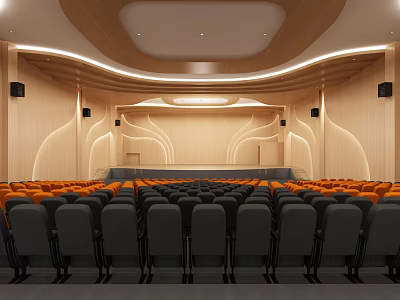 Modern Conference Room Interior With Comfortable Seats And Elegant Lighting Design 3d model