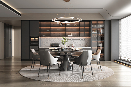 Light Luxury Minotti Restaurant 3d model