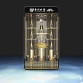 Modern Glass Door Wine Cabinet With LED Lighting And Wine Bottle Shelves