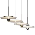 Modern Multiple Disc Shaped Pendant Lights With Suspended Cords And Metal Bases