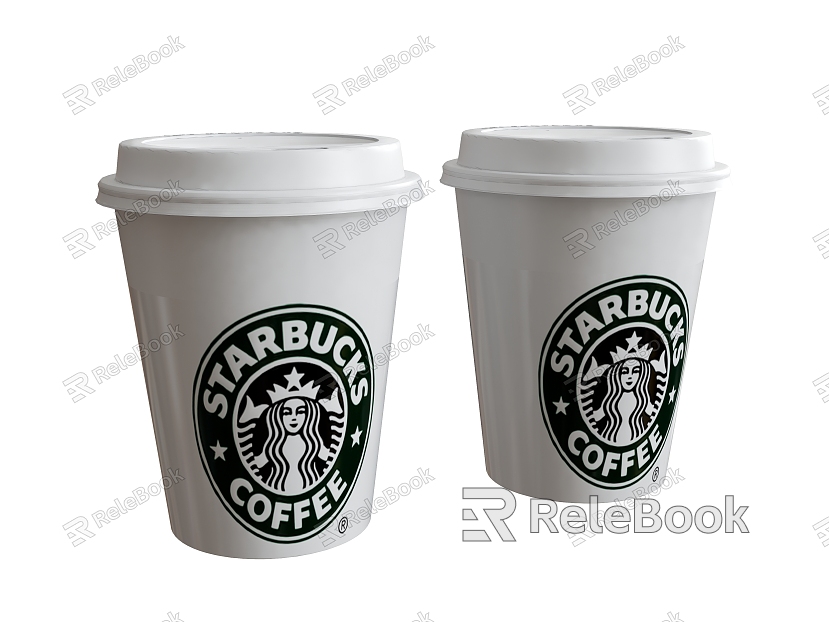 Paper Cup Starbucks Paper Cup with Coffee model