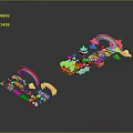 Colorful Candy Themed Playground With Rainbow Structures And Sweet Decorations