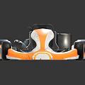 Orange Black And White Go Kart Featuring Black Seat And Four Wheels Design