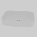 White Square Modern Ceramic Washbasin With Smooth Surface And Central Drain Hole For Bathroom