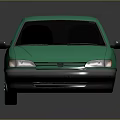 Green Classic Sedan With Shiny Exterior And Retro Design Features