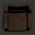 Brown Leather High Back Armchair With Classic Design And Wooden Legs For Living Room