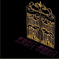 Wrought Iron Gate Courtyard Gate Entrance Gate Community Gate 3d model