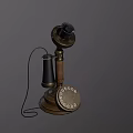 Vintage Telephone With Rotary Dial Handset Antique Brass Base And Retro Design
