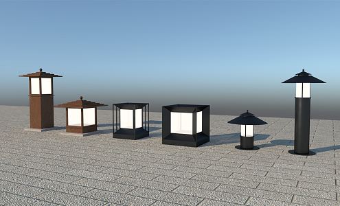 Modern lawn lamp simple garden lamp 3d model