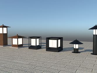 Modern lawn lamp simple garden lamp 3d model