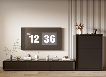 Modern Black TV Cabinet Sideboard Balcony Cabinet Storage Cabinet Entrance Cabinet 3d model