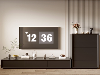 Modern Black TV Cabinet Sideboard Balcony Cabinet Storage Cabinet Entrance Cabinet 3d model