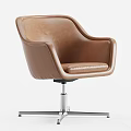 Comfortable Office Chairs With Swivel Wheels Metal Base And White Brown Upholstery Design