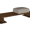 Modern Bed End Stool Bench 3d model