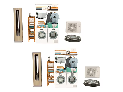 Household appliances, washing machines, electrical appliances, sweeping robots 3d model