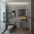 Modern Light Luxury Bathroom With Smart Toilet Glass Shower Enclosure And Illuminated Floating Vanity