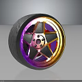 Automotive Alloy Wheel Rim with Colorful Gradient Multi Spoke and Shiny Metallic Finish