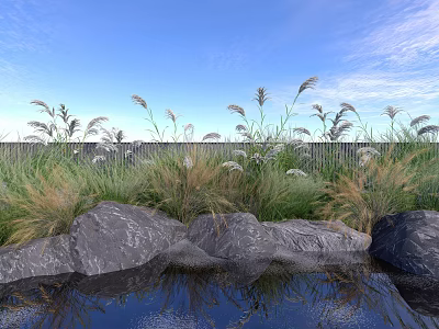 Modern feathered grass 3d model