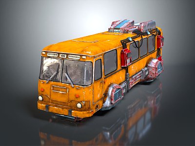 INDUSTRIAL LOFT BUS OLD BUS CMB MEDIUM VAN 3d model