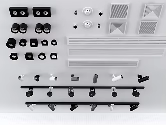Modern Downlight Track Light 3d model