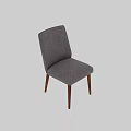 Modern Gray Fabric Single Chair with Wooden Legs for Home Decor