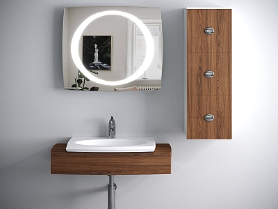 Modern wash basin bathroom cabinet washbasin mirror cabinet combination model