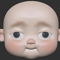 baby head bjd cute child head 3d model