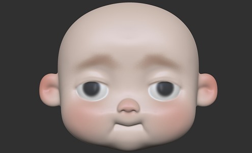 baby head bjd cute child head 3d model