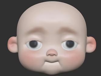 baby head bjd cute child head 3d model