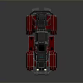 Futuristic Red And Black Car With Rugged Frame Antenna And Large Wheels