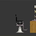 Modern Barbershop Interior With Black Barber Chairs Mirrors Wooden Counter And Hair Product Shelves
