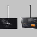 Ceiling Mounted Smart TVs Display Streaming Movies And TV Shows Interface 3d model