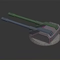 Twin Barrel Metallic Weapon Structure With Circular Base And Reinforced Design 3d model