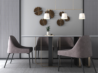 Modern Dining Table and Chair Combination Dining Table and Chair Chandelier Combination model