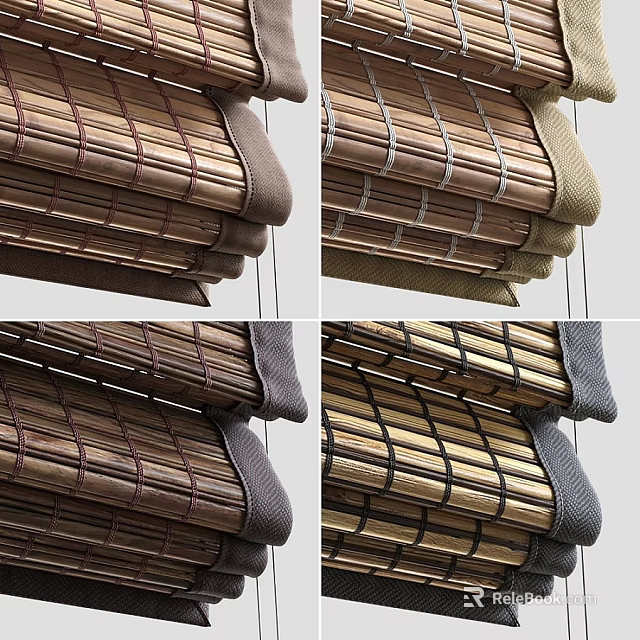 Shower Sauna Interior Featuring Natural Bamboo Blinds For Comfortable Relaxation Space 3d model 