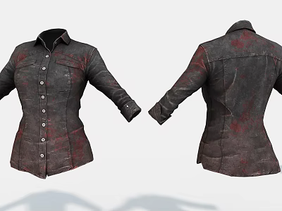 tactical shirt men and women tactical clothes old clothes life supplies game props 3d model