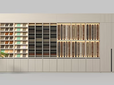 Modern Style Display Shelves With Multiple Layers Different Color Partitions And LED Lighting 3d model