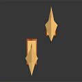 Decorative Ornament Set with Golden Origami Birds on Square and Cylindrical Wooden Bases